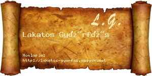 Lakatos Gyárfás névjegykártya